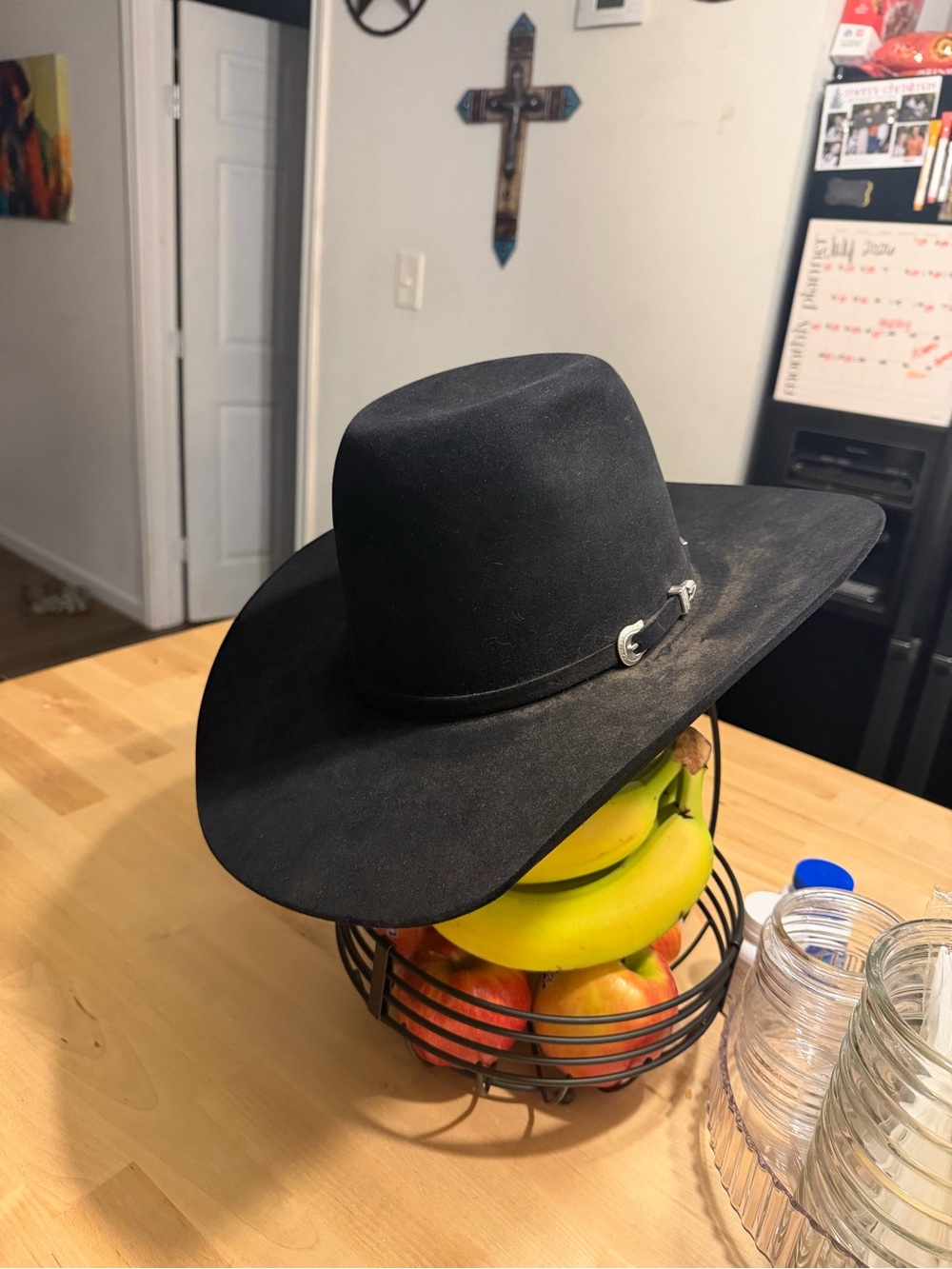 7X Black Felt Cowboy Hat (American Hat Co) | Size 7 1/8 | Excellent Condition